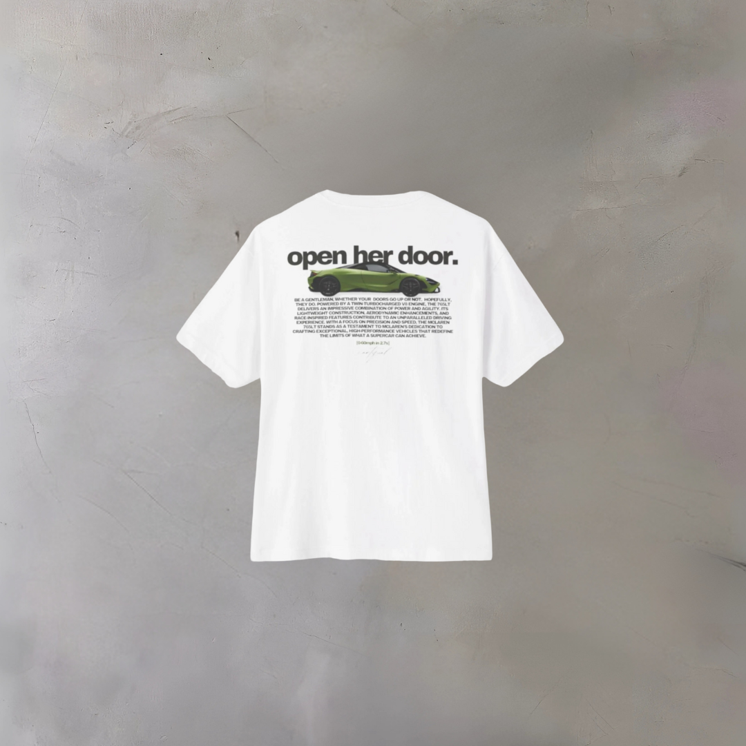 "OPEN HER DOOR" OVERSIZED HEAVY TEE