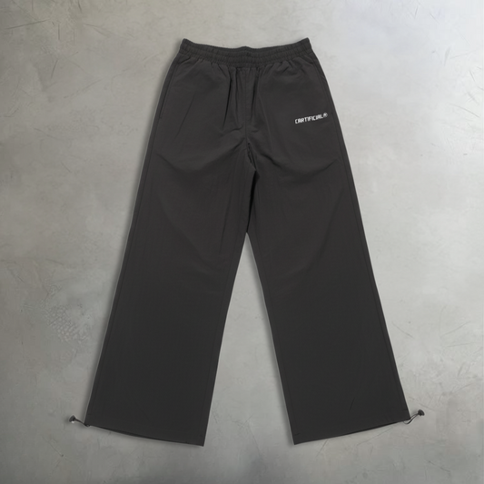Baggy track pants with adjustable drawstring