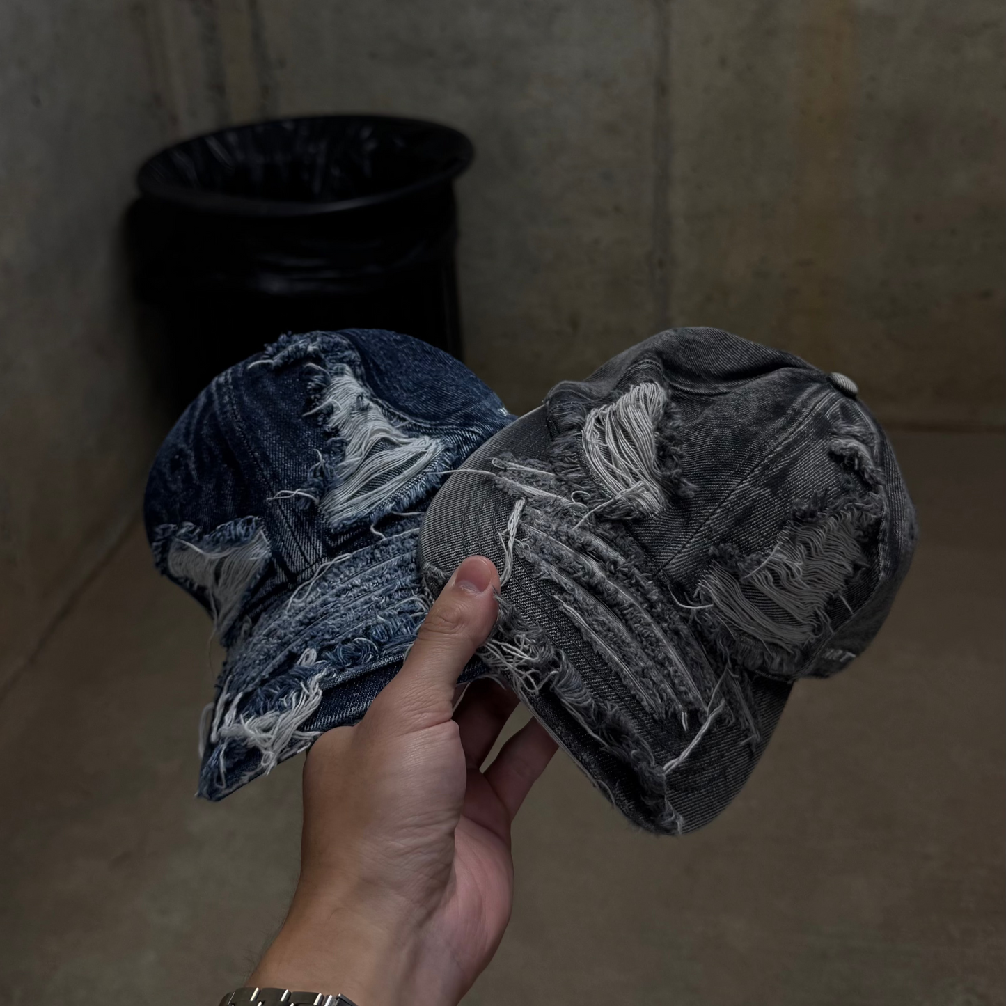 DECONSTRUCTED DENIM HAT
