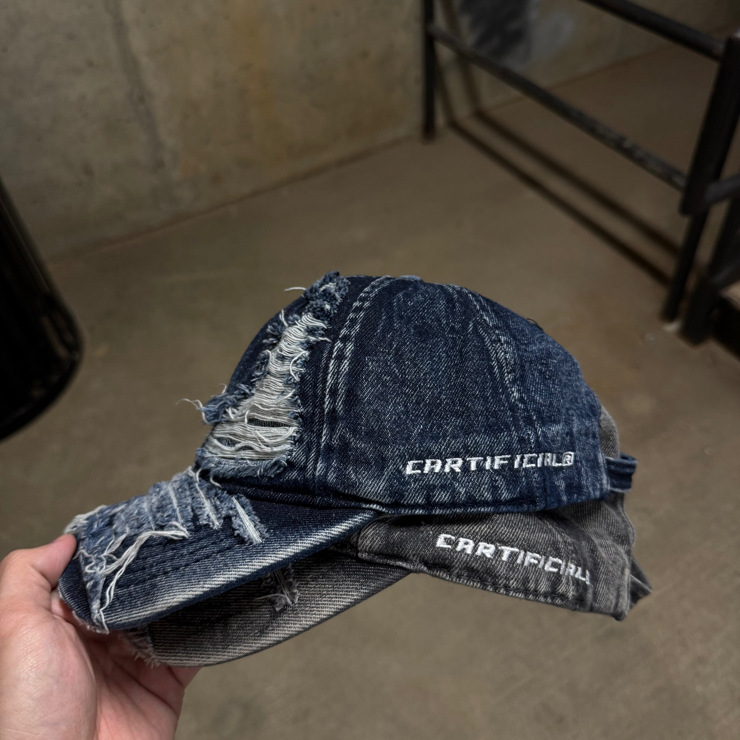 DECONSTRUCTED DENIM HAT