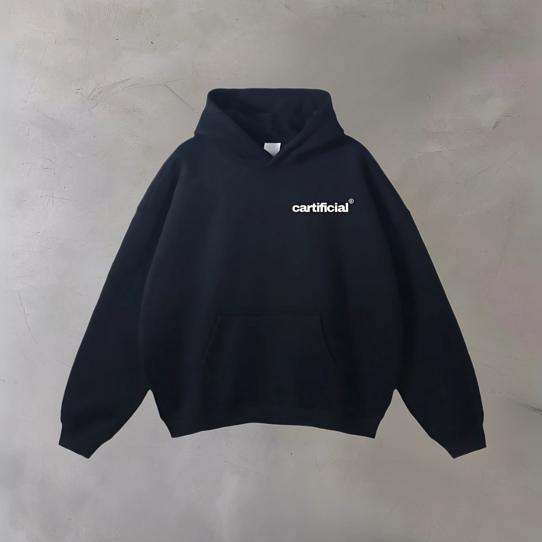 OVERSIZED CARTIFICIAL "MIXED SIGNALS" BOXY HOODIE