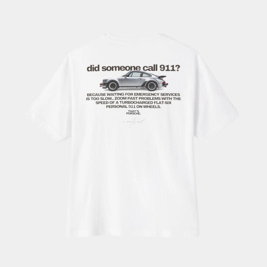 "DID SOMEONE CALL 911?" OVERSIZED HEAVY TEE