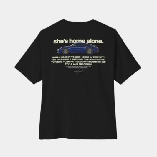 "SHE'S HOME ALONE" OVERSIZED HEAVY TEE