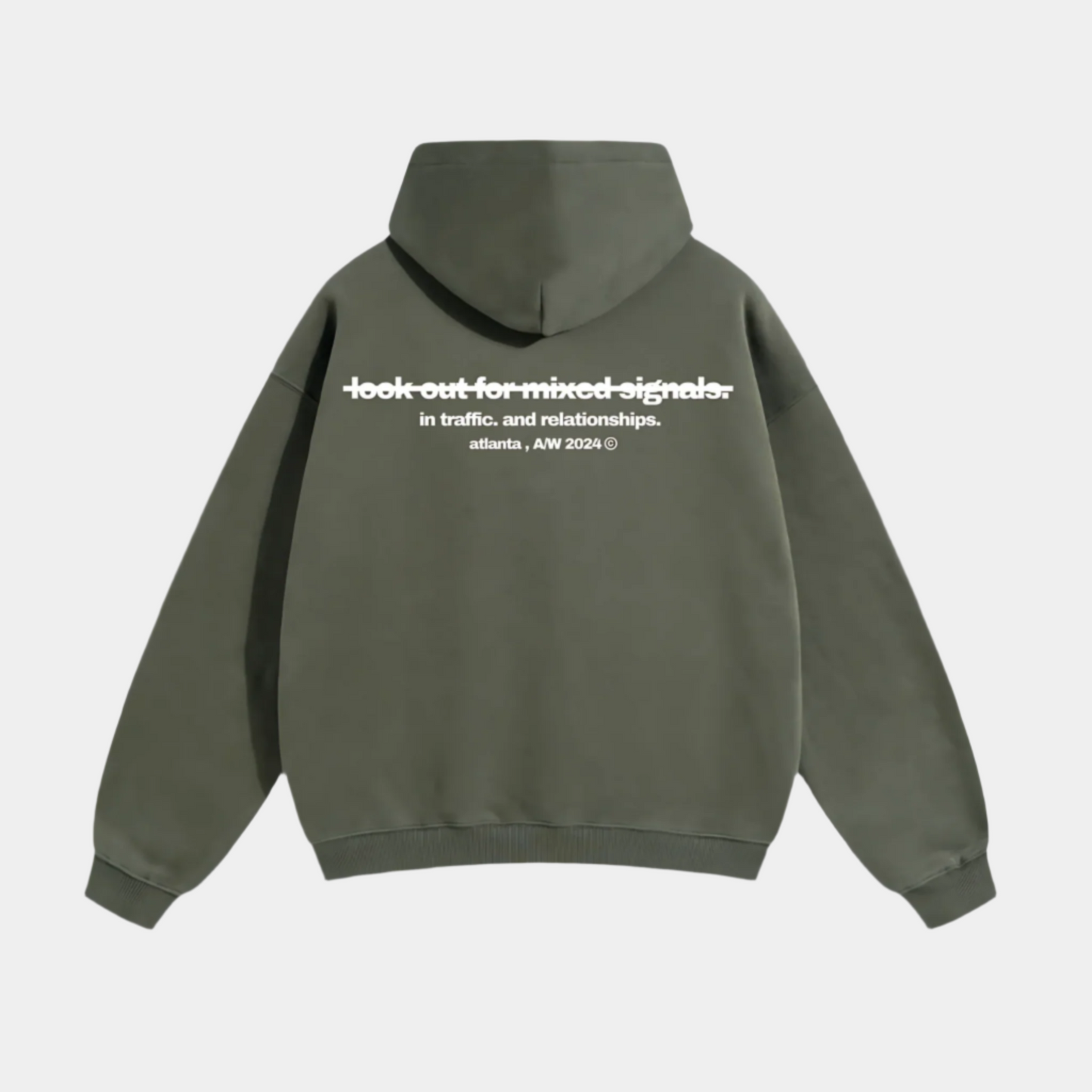 OVERSIZED CARTIFICIAL "MIXED SIGNALS" BOXY HOODIE