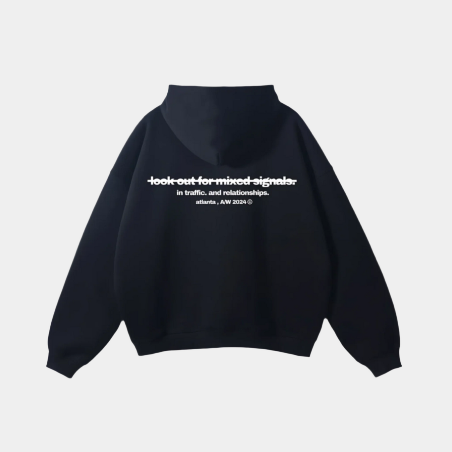 OVERSIZED CARTIFICIAL "MIXED SIGNALS" BOXY HOODIE